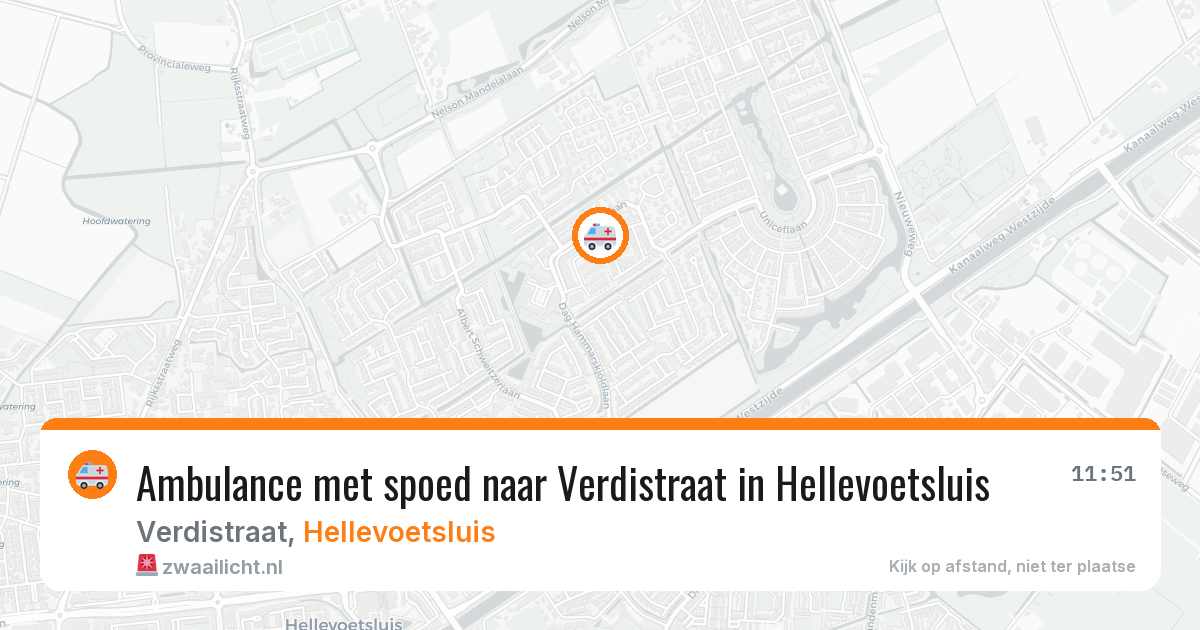 Ambulance met spoed naar Verdistraat in Hellevoetsluis — 27 jun 2026