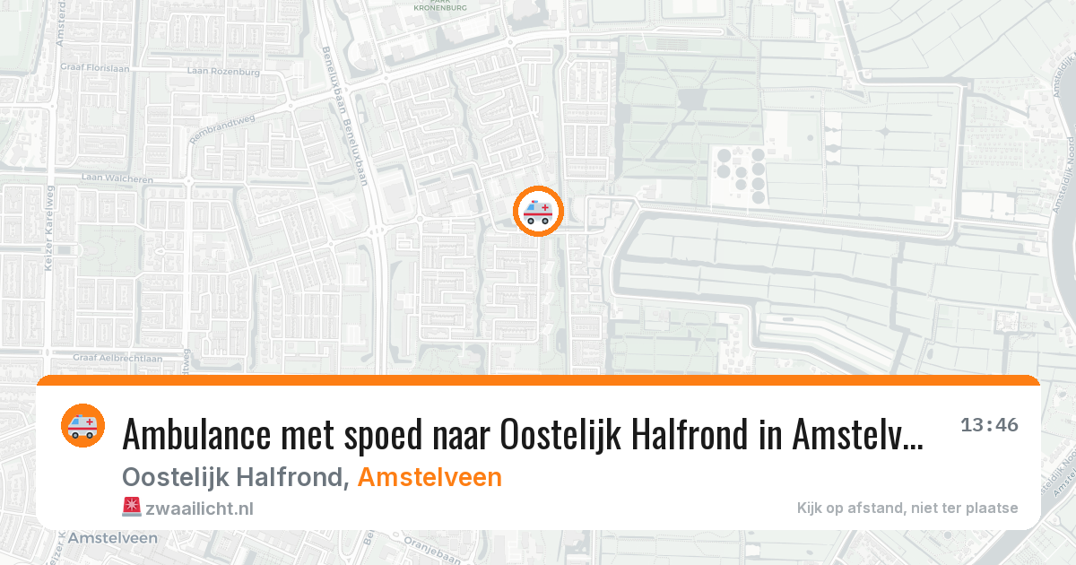 Ambulance met spoed naar Oostelijk Halfrond in Amstelveen — 8 mei 2026