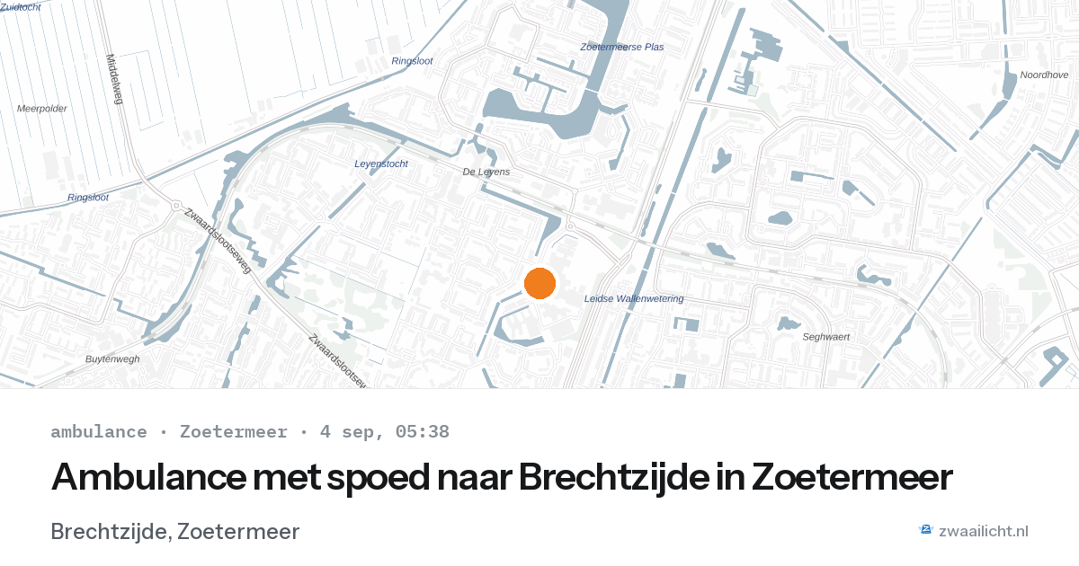 Ambulance met spoed naar Brechtzijde in Zoetermeer — 4 sep 2026