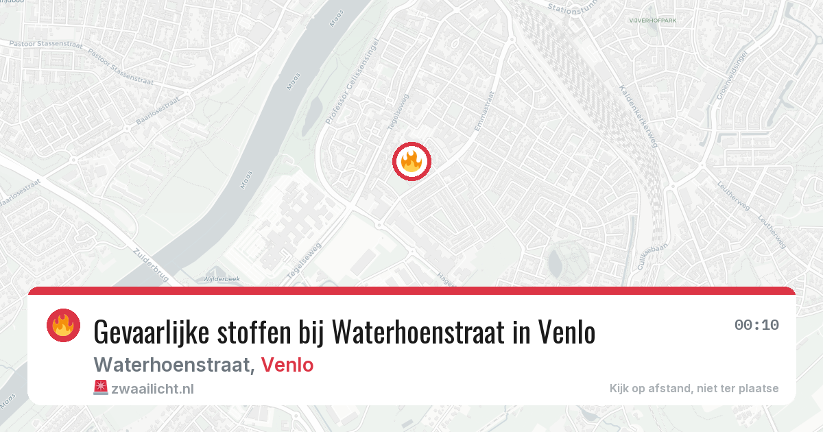 Gevaarlijke stoffen bij Waterhoenstraat in Venlo — 19 mei 2026
