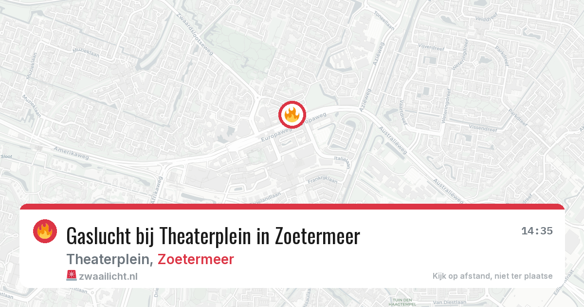 Gaslucht bij Theaterplein in Zoetermeer — 7 mrt 2026