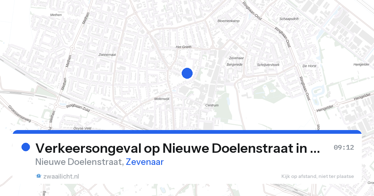 Verkeersongeval op Nieuwe Doelenstraat in Zevenaar — 27 aug 2026