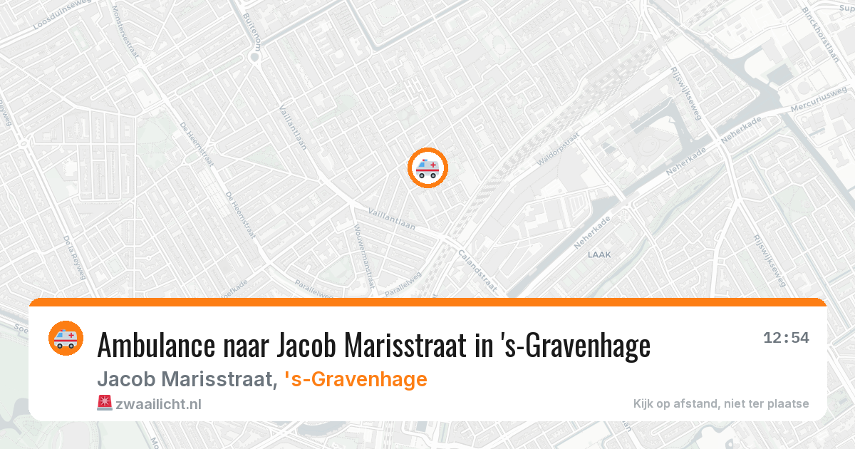 Ambulance naar Jacob Marisstraat in 's-Gravenhage — 30 jul 2026