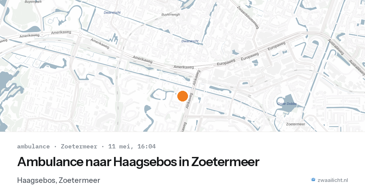 Ambulance naar Haagsebos in Zoetermeer — 11 mei 2026