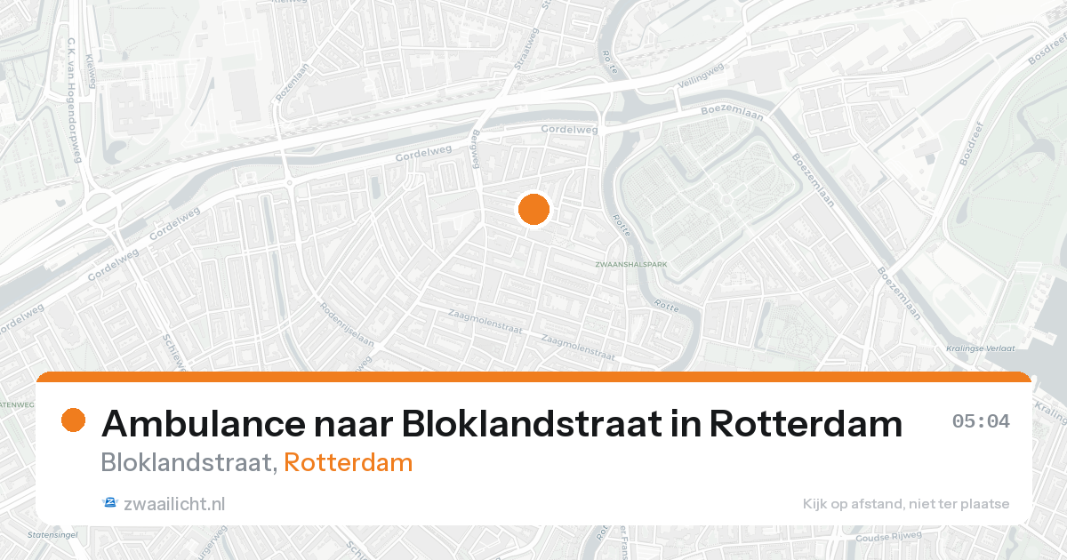 Ambulance naar Bloklandstraat in Rotterdam — 21 aug 2026