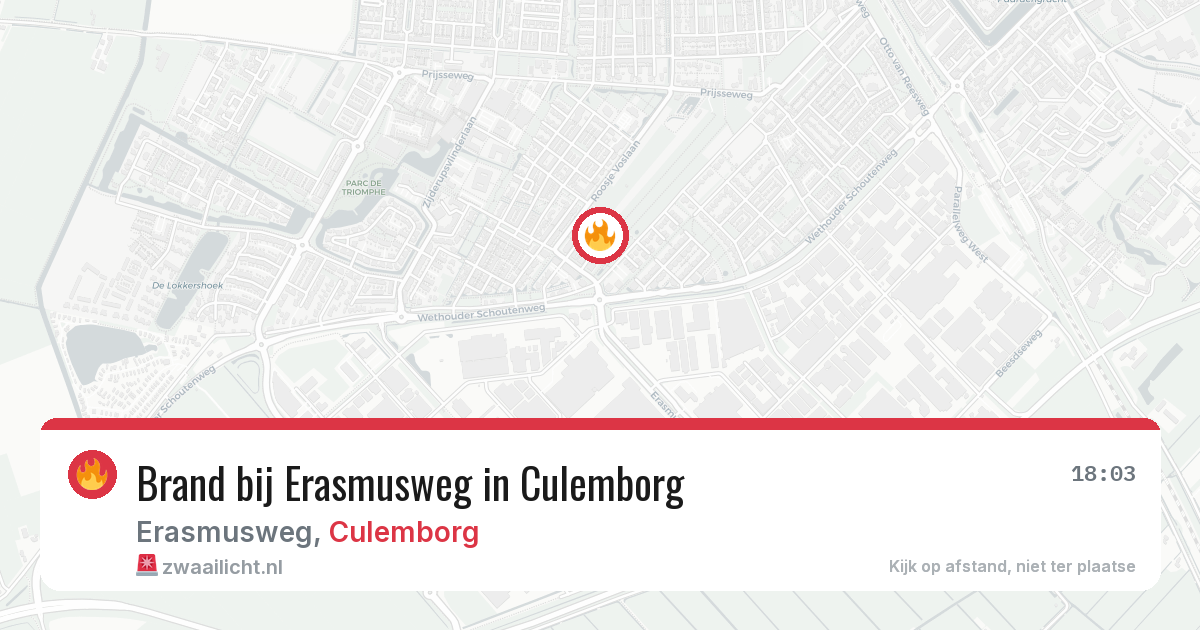 Brand bij Erasmusweg in Culemborg — 2 aug 2026