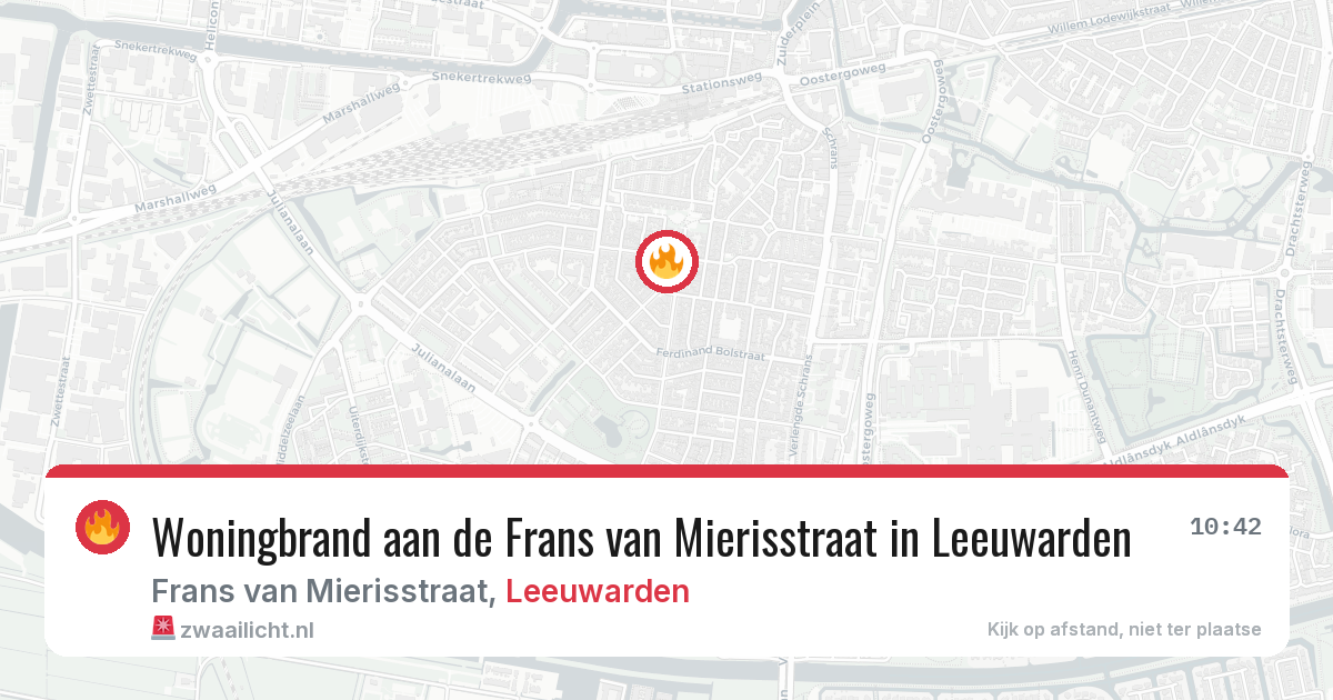 Woningbrand aan de Frans van Mierisstraat in Leeuwarden — 24 jan 2026