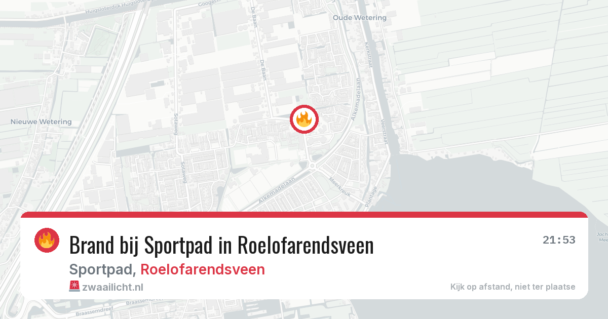 Brand bij Sportpad in Roelofarendsveen — 8 feb 2026