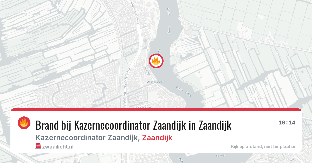 Brand bij Kazernecoordinator Zaandijk in Zaandijk — 9 mrt 2026