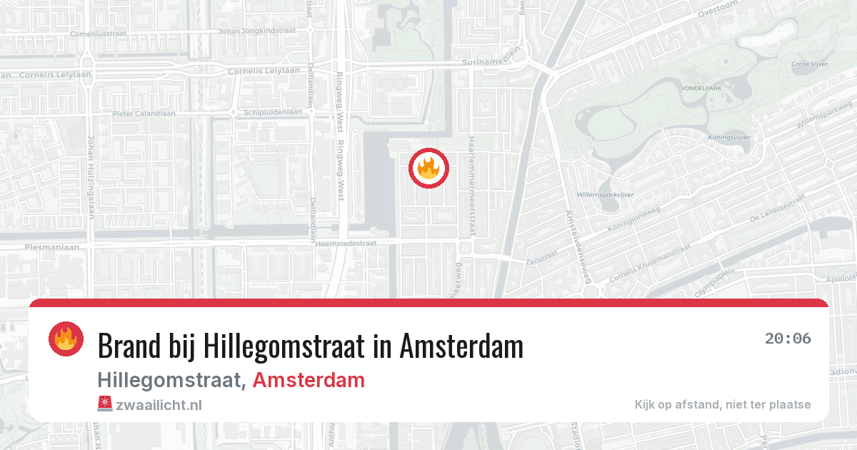 Brand bij Hillegomstraat in Amsterdam — 4 aug 2026