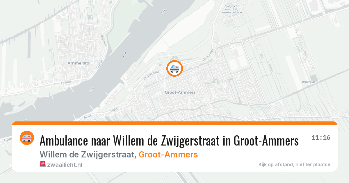 Ambulance naar Willem de Zwijgerstraat in Groot-Ammers — 27 jun 2026