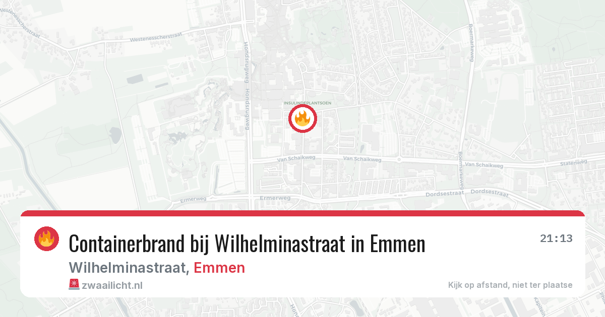 Containerbrand bij Wilhelminastraat in Emmen — 26 jun 2026
