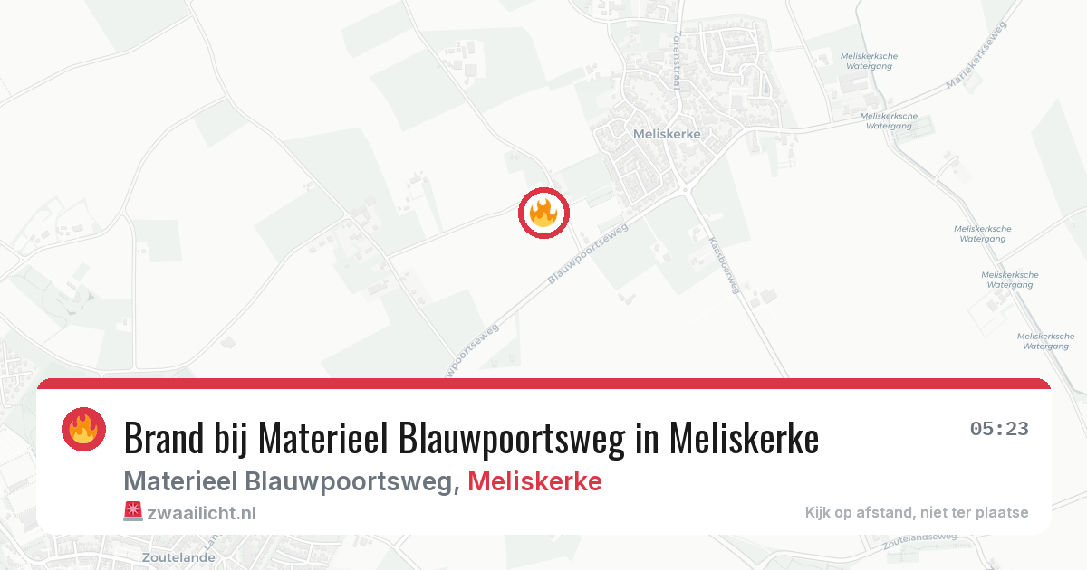 Brand bij Materieel Blauwpoortsweg in Meliskerke — 29 apr 2026