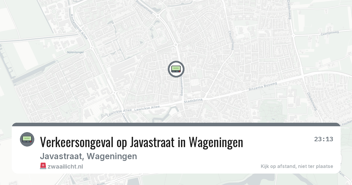 Verkeersongeval op Javastraat in Wageningen — 28 jan 2026