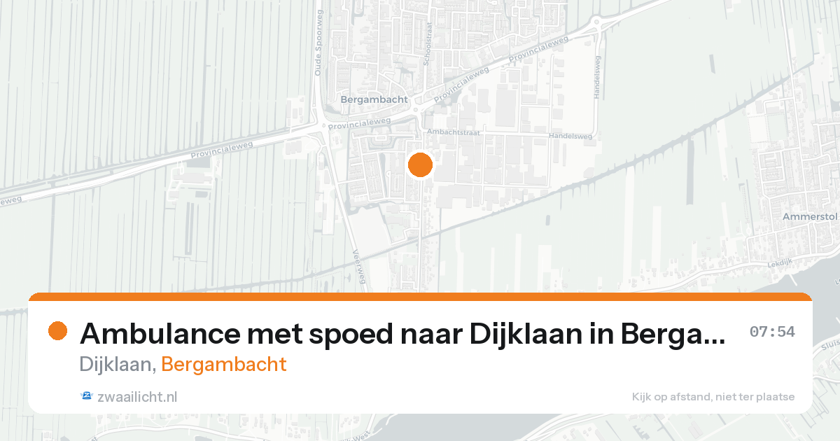 Ambulance met spoed naar Dijklaan in Bergambacht — 21 aug 2026