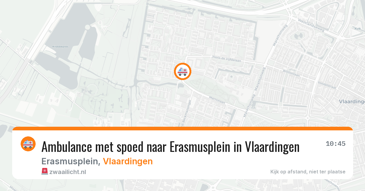 Ambulance met spoed naar Erasmusplein in Vlaardingen — 25 mei 2026