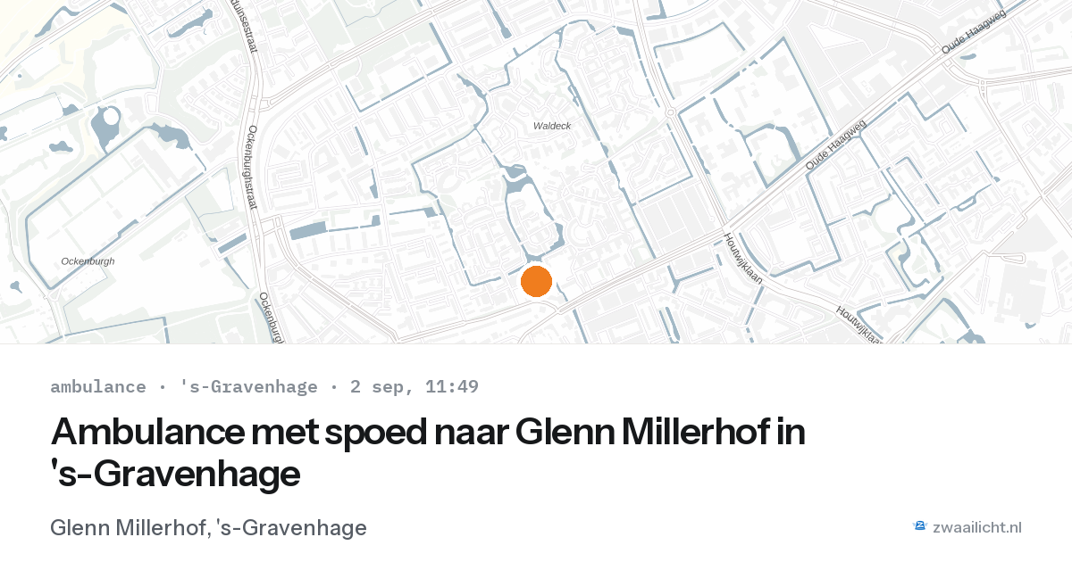 Ambulance met spoed naar Glenn Millerhof in 's-Gravenhage — 2 sep 2026