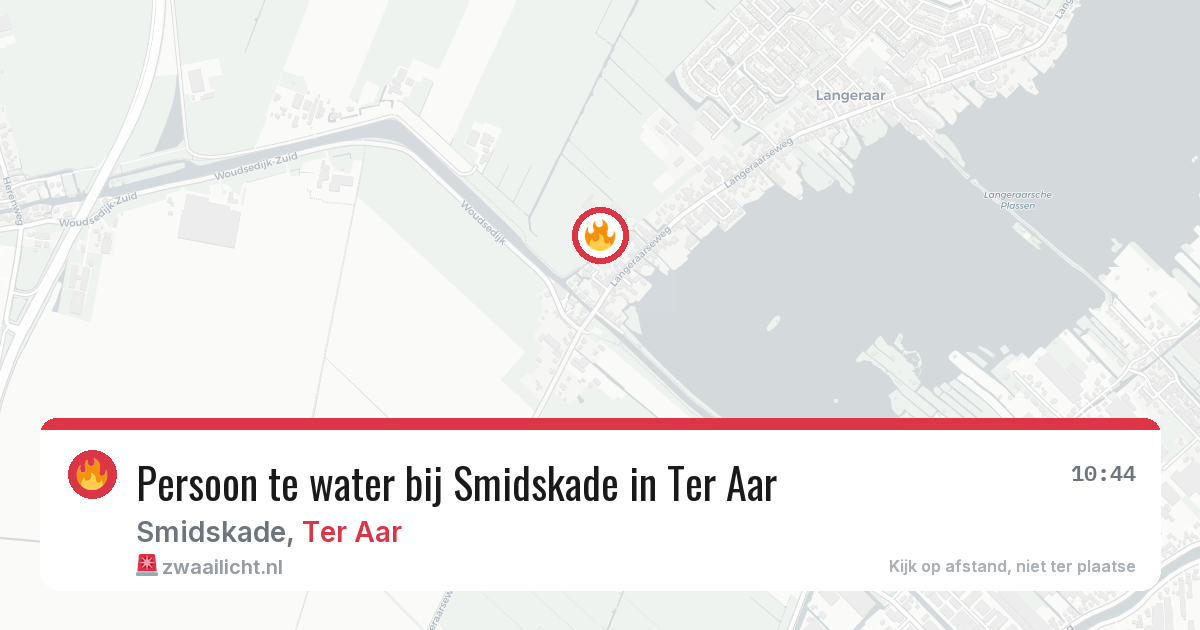 Persoon te water bij Smidskade in Ter Aar — 19 mei 2026