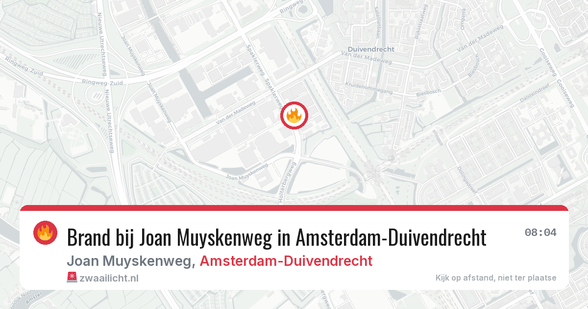 Brand bij Joan Muyskenweg in Amsterdam-Duivendrecht — 22 apr 2026