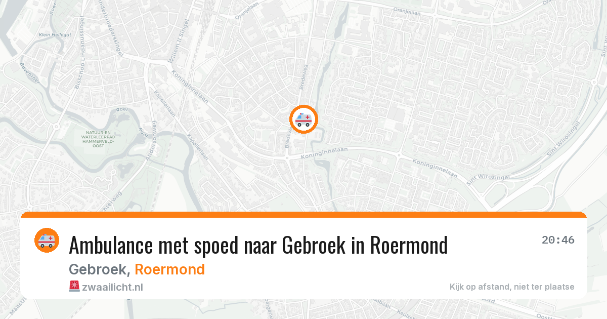 Ambulance met spoed naar Gebroek in Roermond — 17 apr 2026