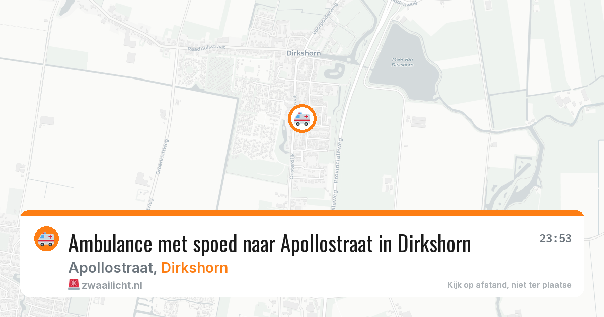 Ambulance met spoed naar Apollostraat in Dirkshorn — 21 mrt 2026