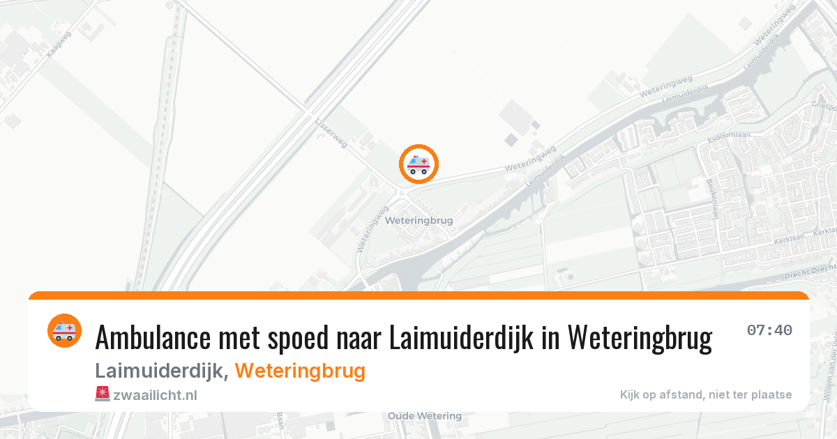 Ambulance met spoed naar Laimuiderdijk in Weteringbrug — 6 jul 2026