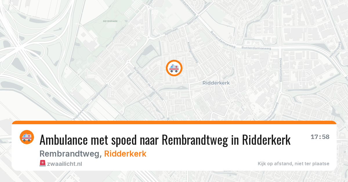 Ambulance met spoed naar Rembrandtweg in Ridderkerk — 29 mei 2026