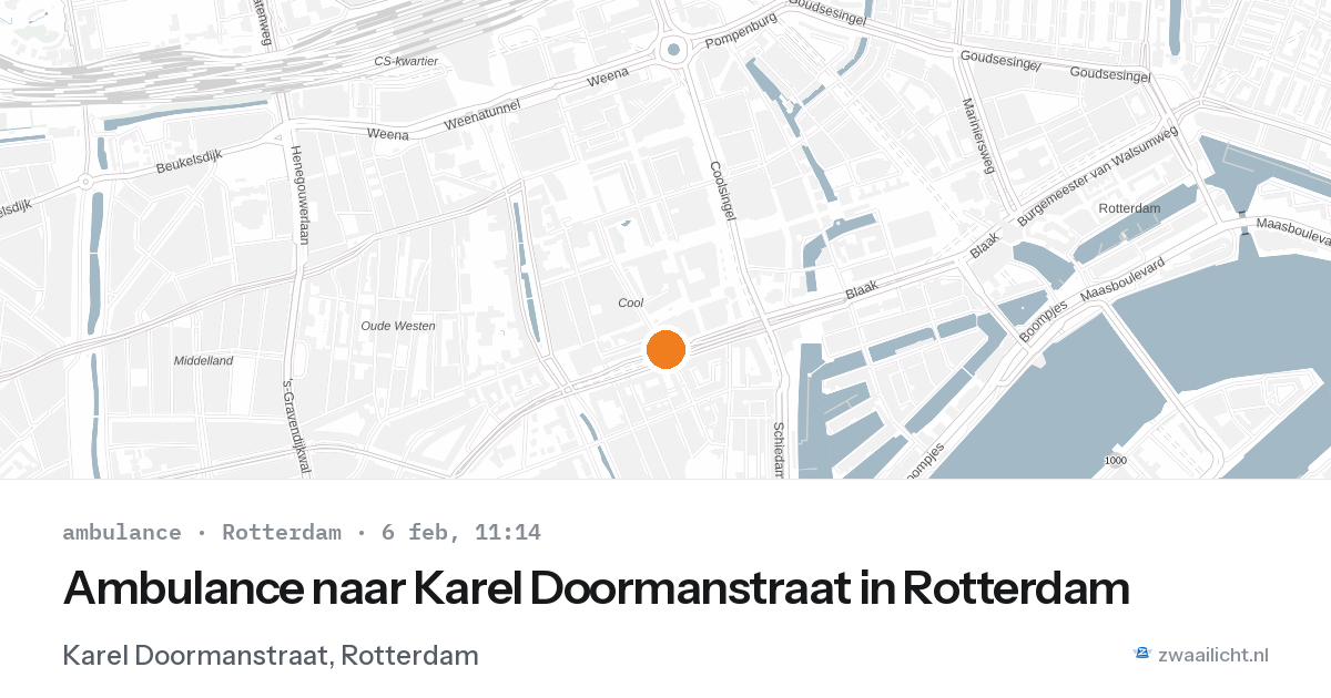 Ambulance naar Karel Doormanstraat in Rotterdam — 6 feb 2026