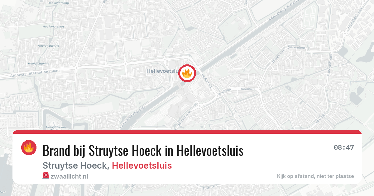Brand bij Struytse Hoeck in Hellevoetsluis — 8 jul 2026