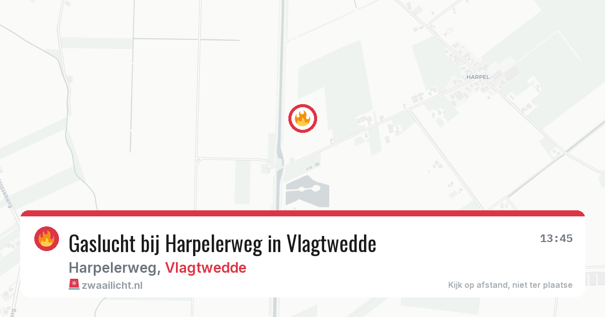 Gaslucht bij Harpelerweg in Vlagtwedde — 8 jun 2026