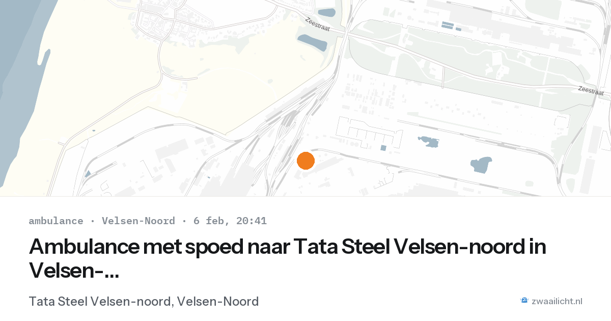 Ambulance met spoed naar Tata Steel Velsen-noord in Velsen-Noord — 6 feb 2026