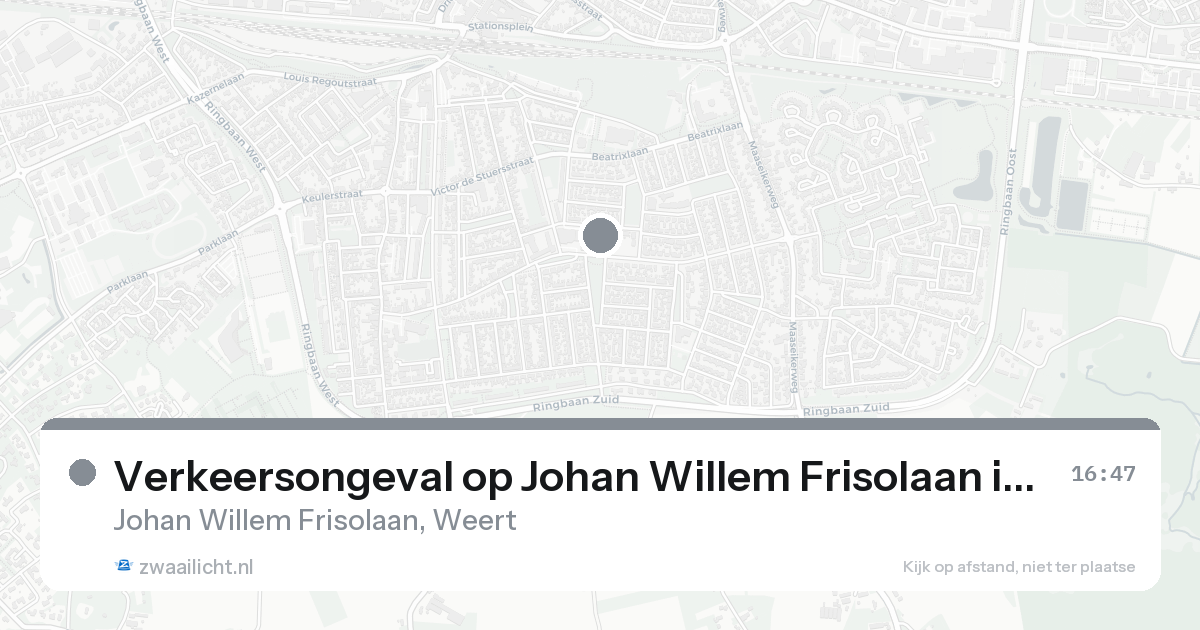 Verkeersongeval op Johan Willem Frisolaan in Weert — 24 aug 2026