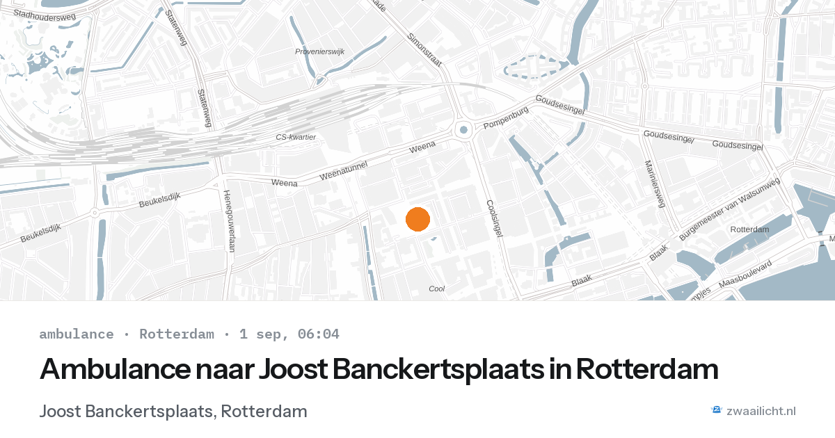 Ambulance naar Joost Banckertsplaats in Rotterdam — 1 sep 2026