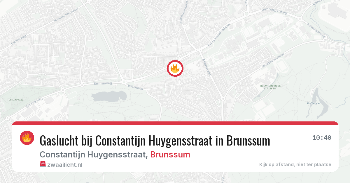 Gaslucht bij Constantijn Huygensstraat in Brunssum — 15 jul 2026