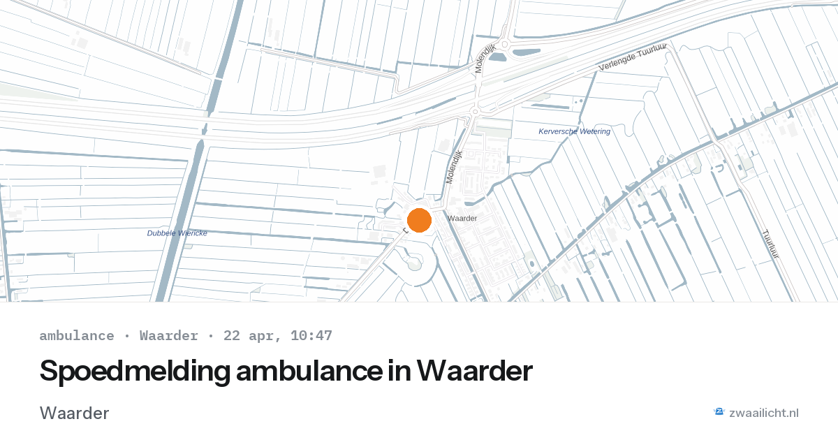 Spoedmelding ambulance in Waarder — 22 apr 2026