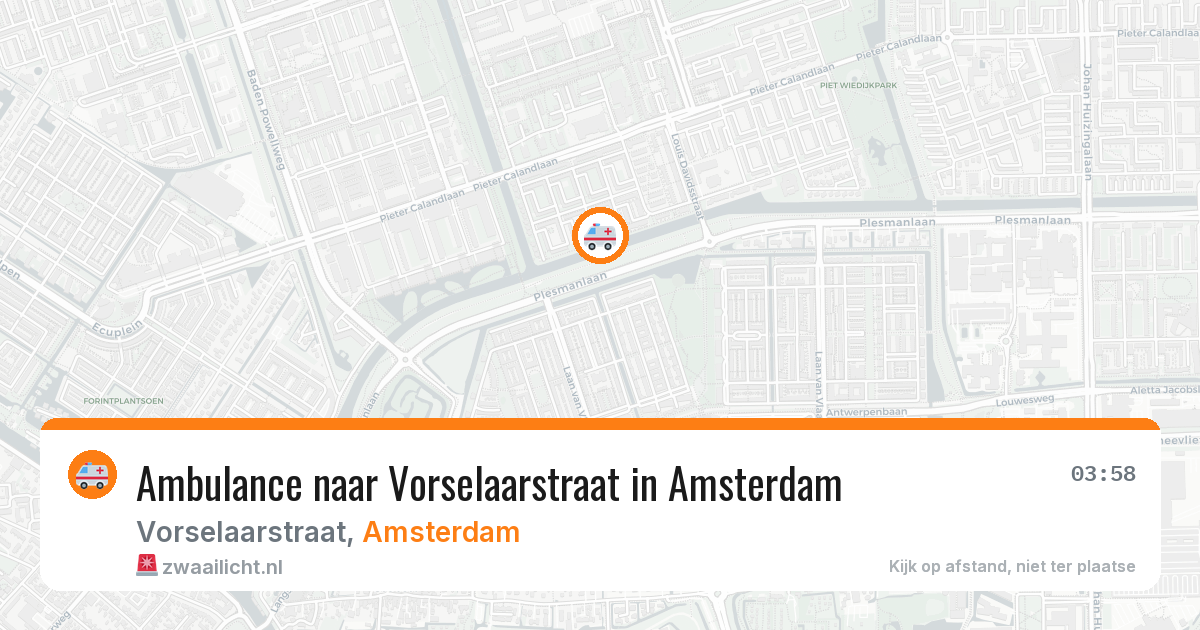 Ambulance naar Vorselaarstraat in Amsterdam — 6 apr 2026
