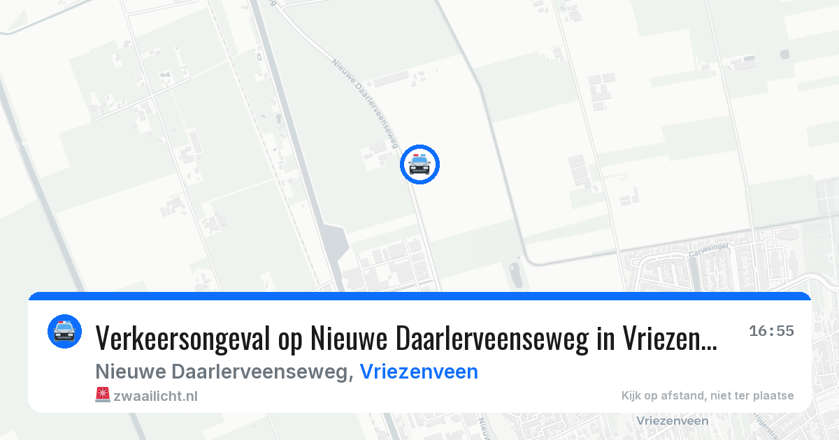 Verkeersongeval op Nieuwe Daarlerveenseweg in Vriezenveen — 9 jul 2026