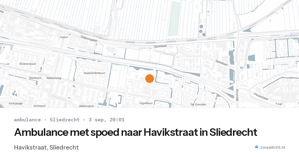 Ambulance met spoed naar Havikstraat in Sliedrecht — 3 sep 2026