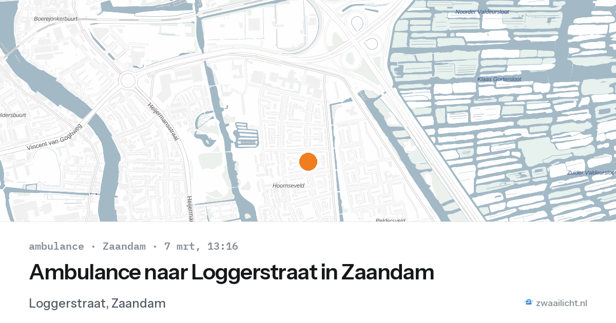 Ambulance naar Loggerstraat in Zaandam — 7 mrt 2026