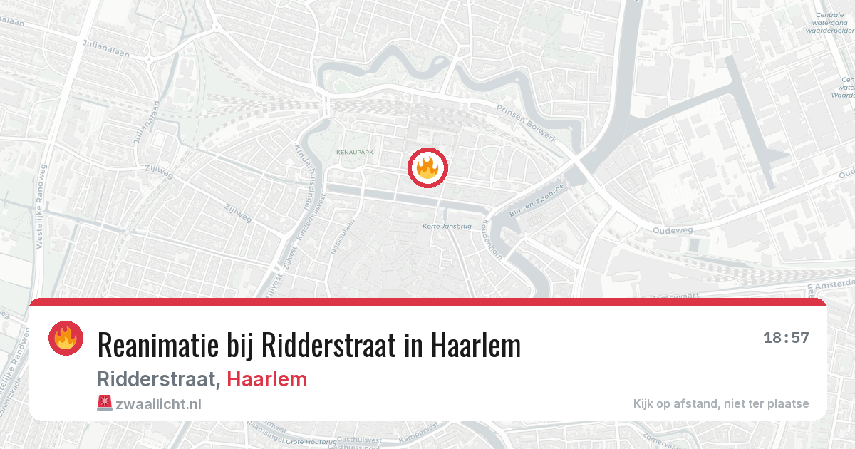 Reanimatie bij Ridderstraat in Haarlem — 7 aug 2026