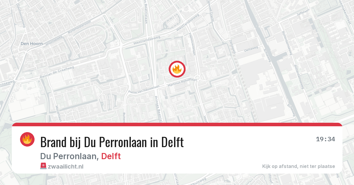 Brand bij Du Perronlaan in Delft — 1 apr 2026