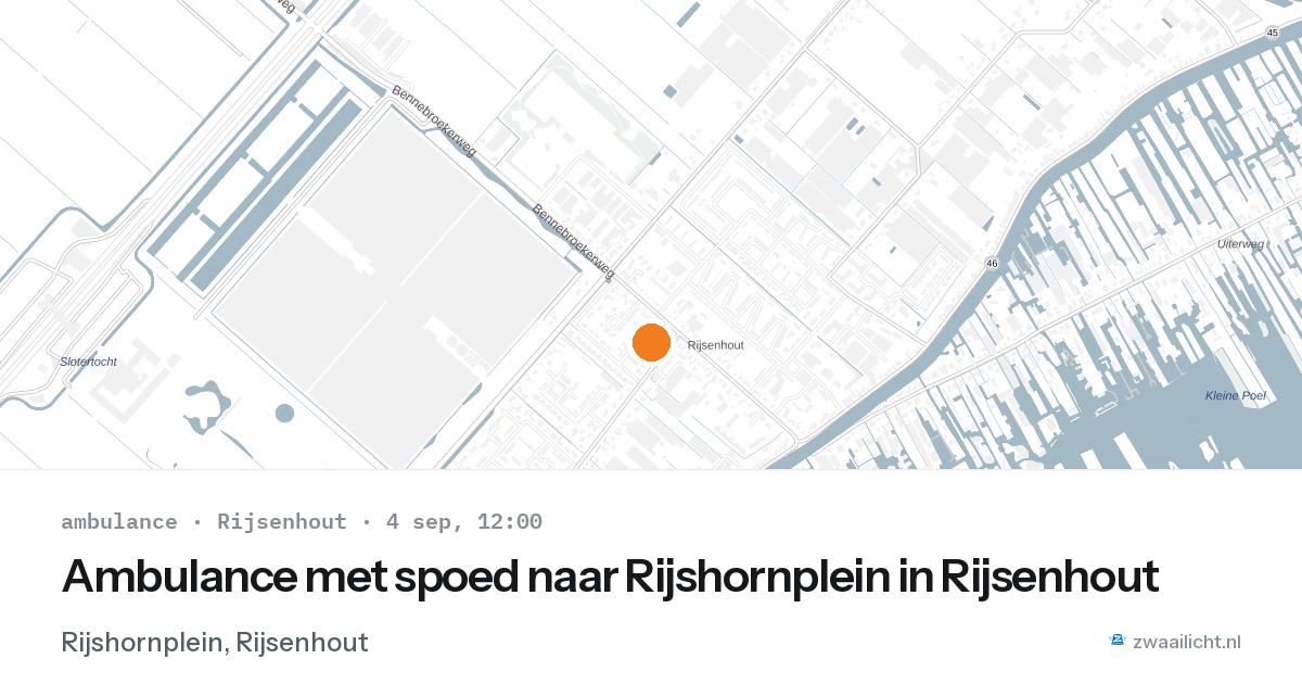 Ambulance met spoed naar Rijshornplein in Rijsenhout — 4 sep 2026