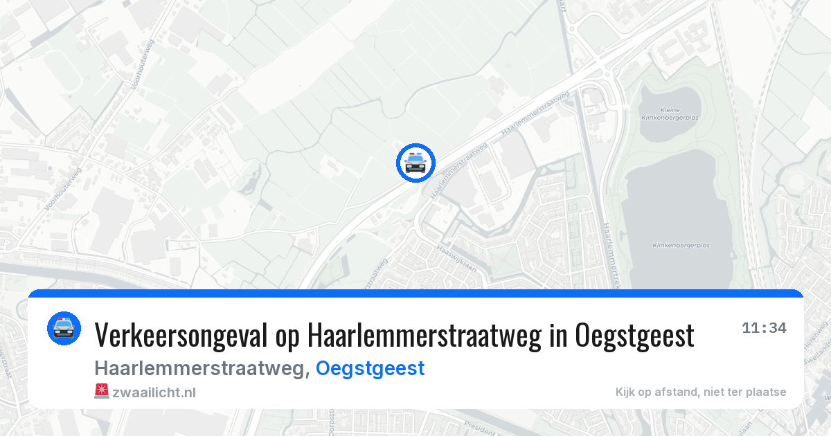 Verkeersongeval op Haarlemmerstraatweg in Oegstgeest — 10 mei 2026