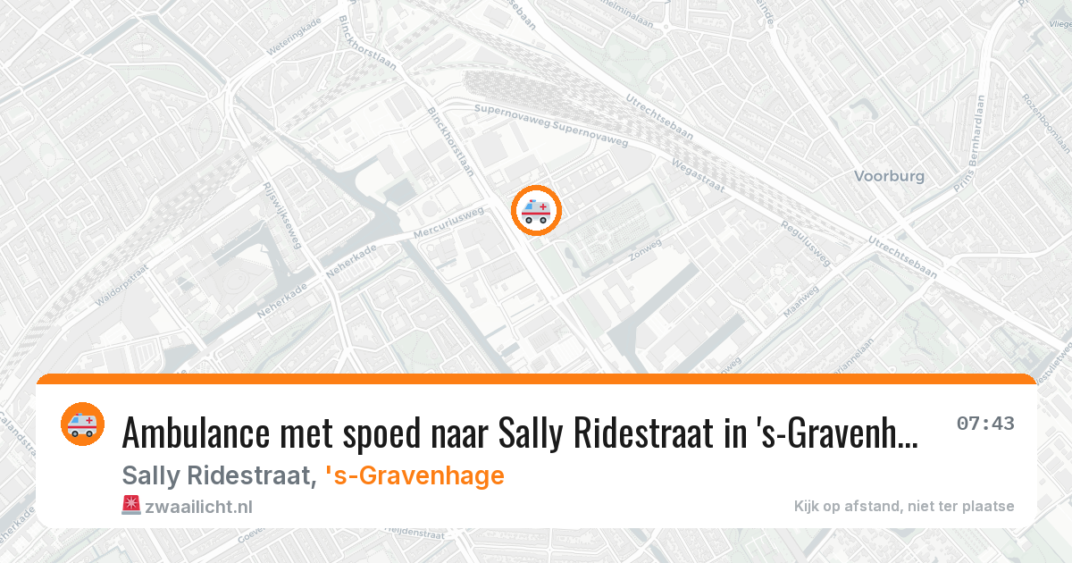 Ambulance met spoed naar Sally Ridestraat in 's-Gravenhage — 20 mrt 2026