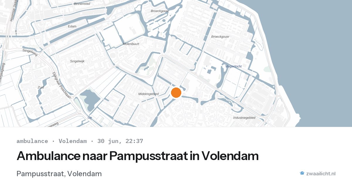 Ambulance naar Pampusstraat in Volendam — 30 jun 2026