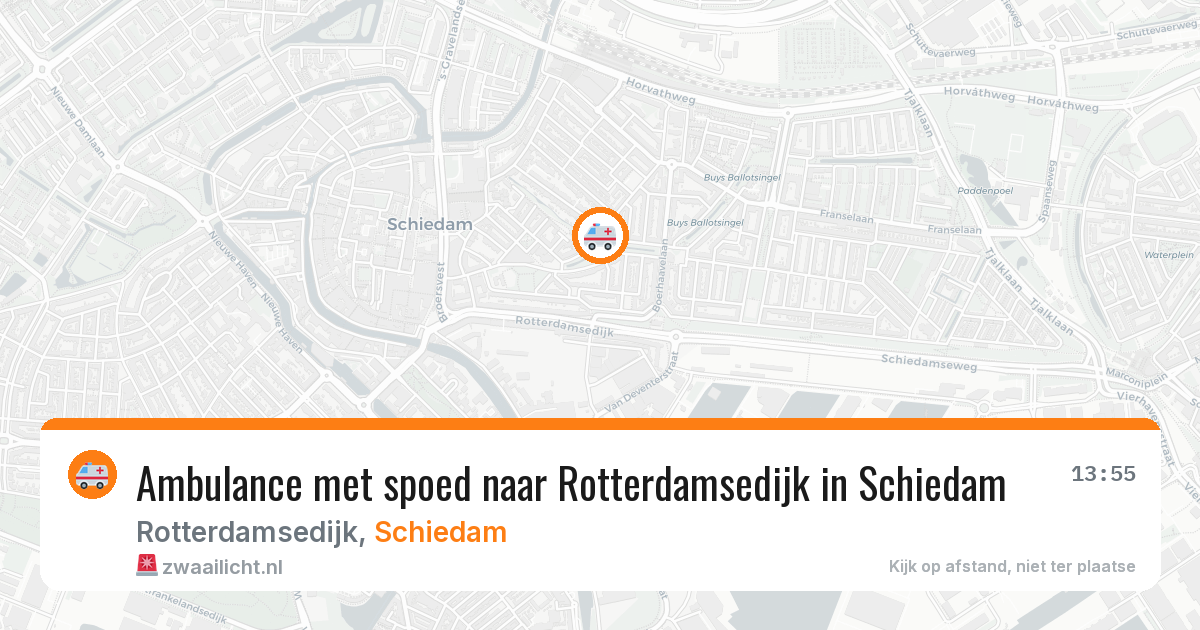 Ambulance met spoed naar Rotterdamsedijk in Schiedam — 16 mei 2026