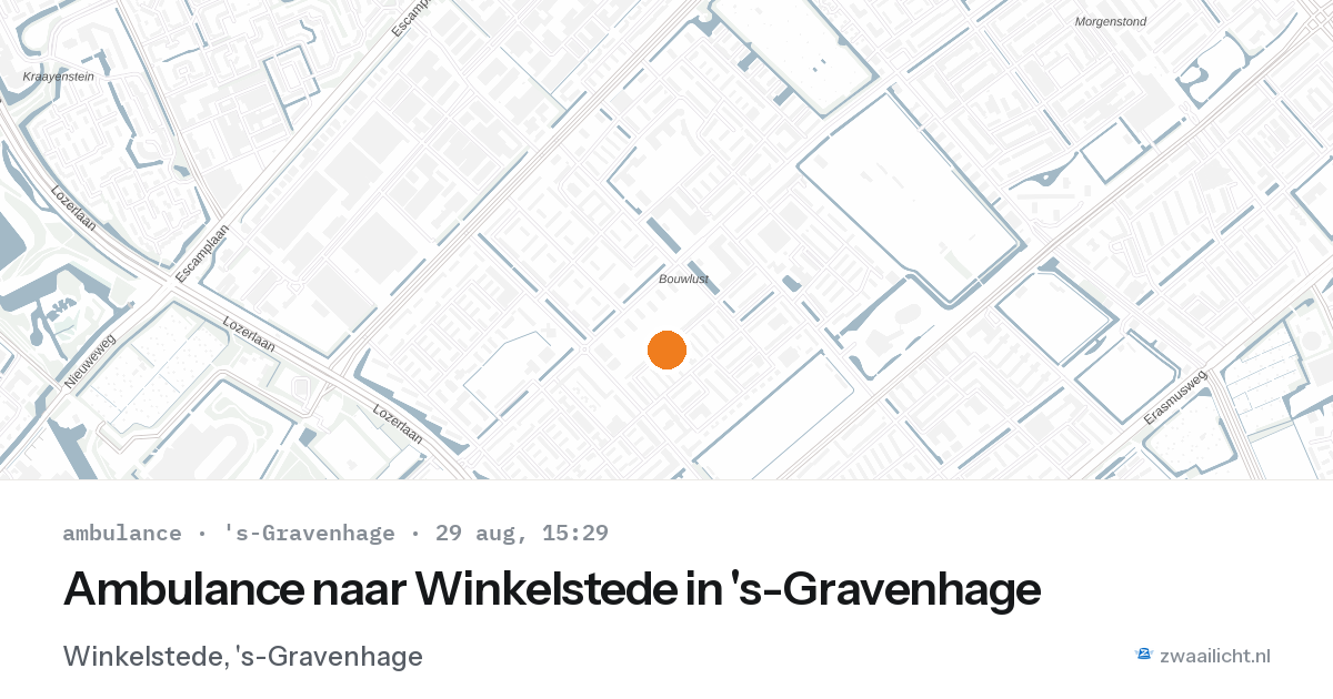Ambulance naar Winkelstede in 's-Gravenhage — 29 aug 2026