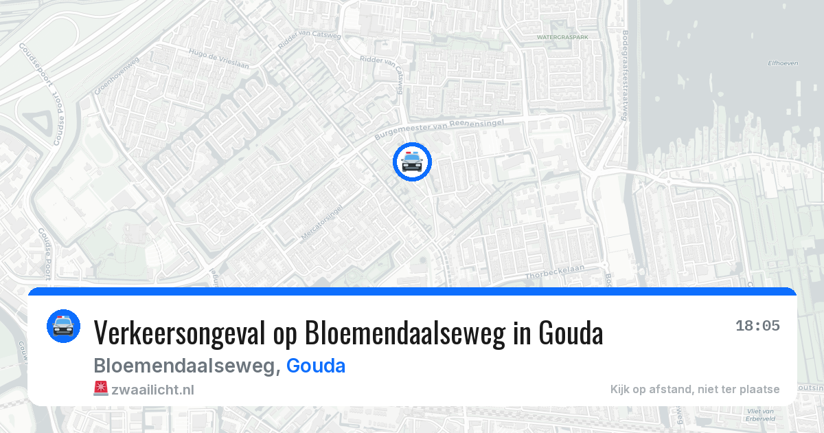 Verkeersongeval op Bloemendaalseweg in Gouda — 26 mrt 2026