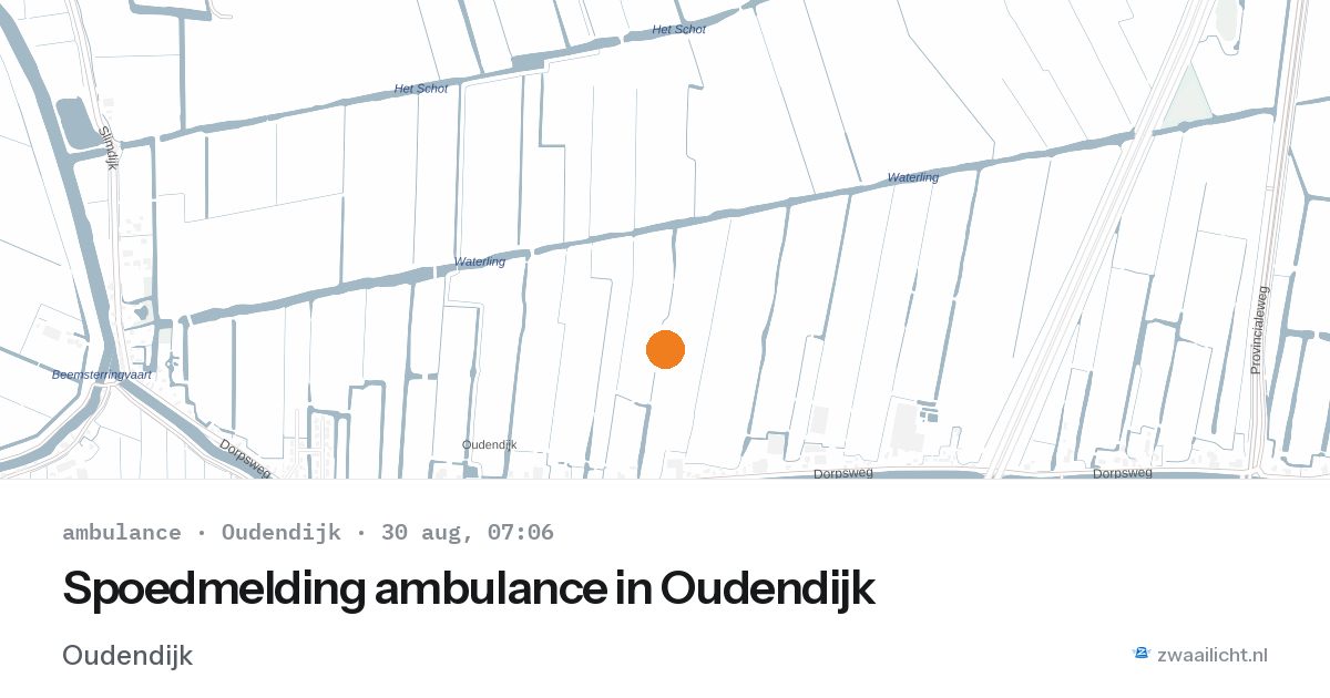 Spoedmelding ambulance in Oudendijk — 30 aug 2026