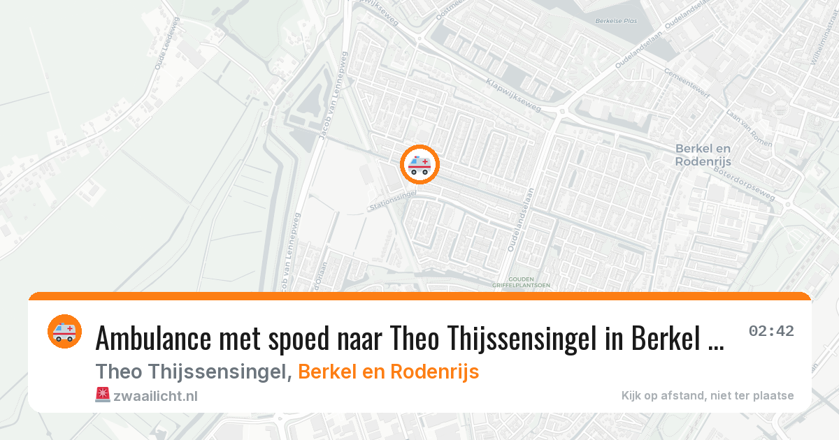 Ambulance met spoed naar Theo Thijssensingel in Berkel en Rodenrijs — 21 jun 2026